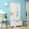 Panana Hallway Coat Rack Furniture Set Shoe Bench Storage Cabinet with 4 Hooks