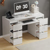 High Gloss 6 Drawers Dressing Table White Study Home Office Makeup Computer Desk
