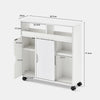 Bathroom Floor Storage Cabinet w/ 2 Sliding Doors Cupboard White 4 Wheels