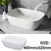 Modern Rectangular Curved Bathroom Counter Top Sink Wash Basin White Ceramic UK