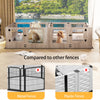 XXL Large Dog Playpen Cage Pet Whelping Box Clear Newborn Puppy Safe Fence Doors