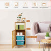 Costway 2-Tier Bamboo Bathroom Storage Cabinet Floor Cabinet w/ Single Door