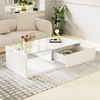 Modern LED Coffee Table High Gloss Wooden Drawer Storage Living Room Furniture