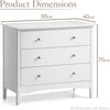 White Chest of Drawers Modern 3 Drawer Bedroom Storage Unit Furniture Cabinet