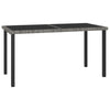 Garden Dining Table Grey, Poly Rattan and -Coated Steel Construction with C8Z7