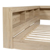 WOODEN STORAGE BED FRAME WITH SLATS AND SHELVES 3FT SINGLE FOR KIDS, TEENAGERS