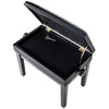 Piano Stool Dressing Stool Height Adjustable with Storage & Soft Padded Seat UK