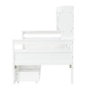 Platform Bed with Drawers & Bookcase 3ft Single Bed Household Bed 90x190, White