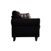 2, 3 Seater Black Linen Fabric Couch Sofa Armchair with 2 Pillows Living Room