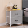 Fabric Cabinets Storage Unit Metal Frame Chest of Drawer Organiser Bedside Table