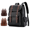 New Mens Travel Backpack PU Leather Satchel Laptop Bag Camping Hiking Rucksack