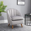 Single Velvet Accent Armchair with Solid Wood Legs
