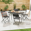 Folding Garden Table Rattan Effect Outdoor Camping Dining 4 Seater 4ft Christow