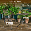 Bronze Bistro Set Outdoor Patio Garden Furniture Table & 2 Chairs Metal