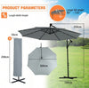 Cantilever Garden Parasol LED Lights 3 m Banana Patio Umbrella with Base UPF 50+
