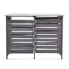 Large Outdoor Wheelie Bin Storage Double Shed Wooden Dustbin Rubbish Screen Grey