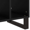 Solid Wood Side Table - Industrial-Style End Sofa Table with Metal Legs, T4U6