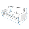 Panana Linen Fabric 2 & 3 Seater Sofa Couch with Wood Legs 3 Colours