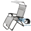 1X Heavy Duty Zero Gravity Chair Folding Lounge Beach Outdoor Square Frame