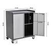 Wheeled Metal 2 Door Office Filing Cabinet 2 Layers Steel File Storage Cupboard