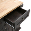 Butcher Block Wood Kitchen Cabinet Rolling Kitchen Island Storage Trolley Cart
