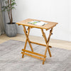 Portable Camping Bamboo Wooden Table Breakfast Writing Laptop Table Adjustable