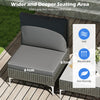 3 Pieces PE Rattan Conversation Set Patio Furniture Set Grey
