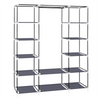 NEW Large Fabric Canvas Wardrobe with Hanging Shelving Clothes Storage Closet UK