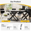 Extendable Table 120-160x80cm Kitchen Table White Marble Effect Telescopic Table