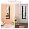 Wall Mounted Mirrored Jewelry Cabinet Door Hanging Jewelry Armoire Xmas Gift