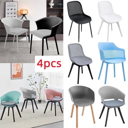 4pcs Dining Chairs Contemporary Lounge Dining Home Office Plastic Reception Seat