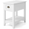 Set of 2 Rectangular Nightstand Retro Side Table with 1 Drawer White