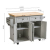 Kitchen Island Storage Drawer Trolley Rolling Cart Cupboard Cabinet on Wheels