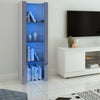 Modern Display Tall Cabinet Bookcase Shelving Units with LED Light 3 Glass Shelf