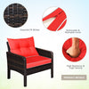 4 Pieces PE Rattan Patio Conversation Set Outdoor Rattan Furniture With Cushions