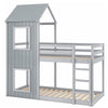 Wooden Bunk Beds Treehouse Bed Frame 3FT Single Cabin Kids Sleeper House Canopy