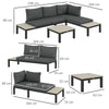 3pcs Garden Sectional Sofa Side Table Furniture Set w/ Cushion