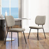 2Pcs Modern Fabric Dining Chair Padded Kitchen Armless Dining Chair Accent Chair