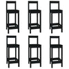7 Piece Bar Set Black Solid Wood Pine vidaXL