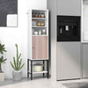 Sturdy Metal Support Slim Cupboard Tall Kitchen Storage Cabinet-White