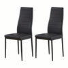 Small Space Dining Set 3Pcs Square Black Glass Dining Table+ 2 Dining Chairs Set