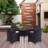 Square Round Rattan Coffee Table with 2/4 Chairs Set Bistro Outdoor Garden Patio