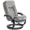 Upholstered Swivel Recliner Chair with Footrest for Living Room, Grey