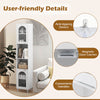 Narrow Home Organizer Tall Bathroom Storage Cabinet-White