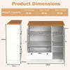Freestanding Storage Cabinet w/ 3 Doors & 2 Large Drawers-White