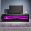 Black TV Unit Stand Cabinet Sideboard High Gloss Front & Matt Body RGB LED Light