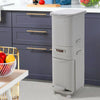 Kitchen Rubbish Waste Bin Recycling Dual Multi Compartment Pedal Dustbins Wheels