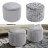 Crushed Velvet Round Footstool Dressing Table Stool Pouffe Seat Chair Side Pouf