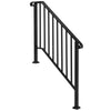 1-4 Steps Iron Handrail Stair Railing Hand Rail Kit Fit Outdoor Garden Steps UK