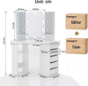 Dressing Table with LED Mirror Makeup Desk Vanity Table with 2 or 5 Drawers New